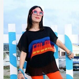 Sandro Paris Colorama tunic blouse/dress no material or size tag